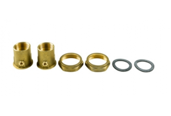 Grundfos koppelingset 5/4&quot; x 22 mm knel messing + afsluiter 519801