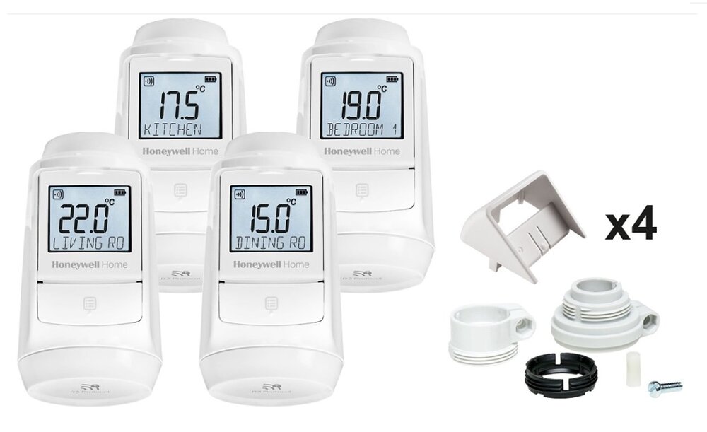 Honeywell Home Evohome  HR93 radiatorregelaar, 4 stuks (HR934WE) 