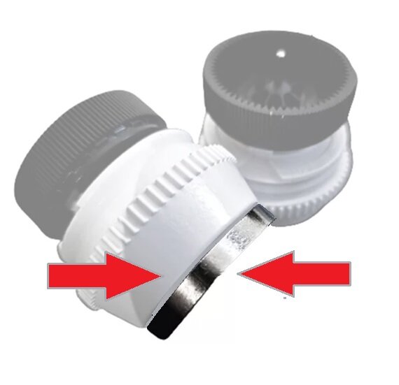 Adapterverloop voor Evohome HR91, HR92, HR93 van M28x1,5 buitendraad naar M30x1,5 binnendraad