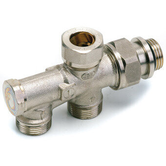Comap onderblok 2-pijps recht 1/2&quot; x M22 afsluitbaar h.o.h. 35mm Sar 7001632