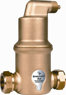 Spirotech SpiroVent luchtafscheider horizontaal 22 mm 2x knel messing AA022