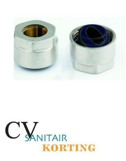 Comap Sphere aansluitkoppeling RVS 15mm 8351915 set &aacute; 2 stuk