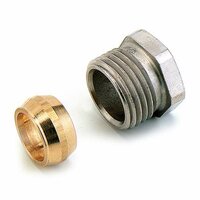 knelset 1/2&quot; x 15 mm staal/koper vernikkeld tbv radiatorkraan