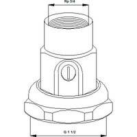 Grundfos koppelingset messing 1.1/2&quot; x 3/4&quot; inwendig 519805