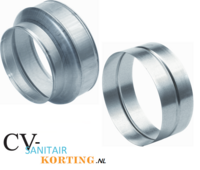 Metalen verloop 100-125mm + sok 125
