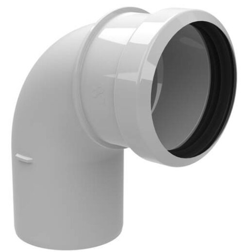 Safe PP 80 bocht 87&#039; wit rookgasafvoer 40.045.39.92