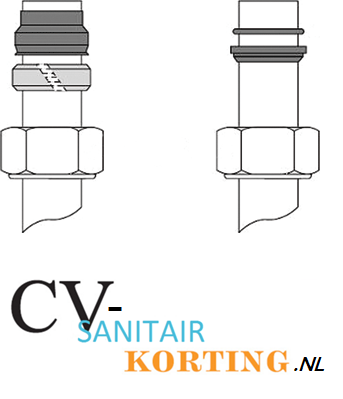 JAGA knelset 15mm staal/koper vernikkeld 5094.115 2 stuks