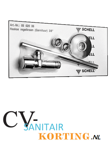 Schell hoekstopkraan met pijpje 3/8x10mm klem chroom 050200699