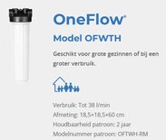 Watts OneFlow® TAC-patroon voor OFTWH 38L/min S0002183EU