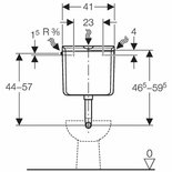 Geberit laaghangend reservoir met spoel/stop bediening wit 136.607.11.1