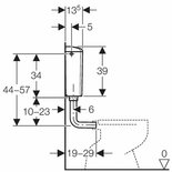 Geberit laaghangend reservoir met spoel/stop bediening wit 136.607.11.1