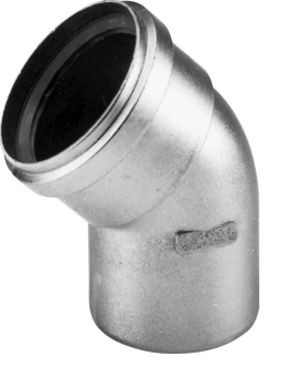 Dikwandig aluminium bocht 45gr 80mm 400451554