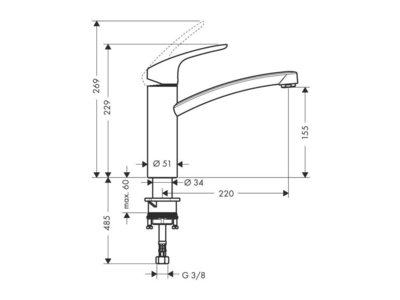 Hansgrohe Focus E 31806000 keukenmengkraan