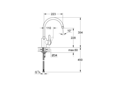 Grohe Eurosmart Cosmopolitan 32843000 keukenmengkraan
