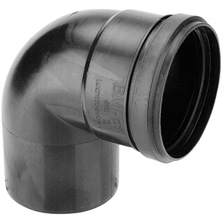 Burgerhout BM-AIR Bocht 90° 80mm mof x spie PP zwart